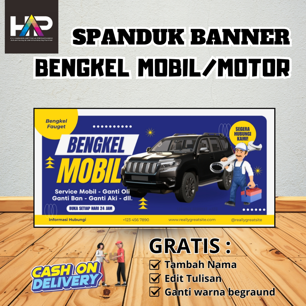 TERMURAH - SPANDUK BENGKEL MOBIL/MOTOR | BANNER JASA BENGKEL