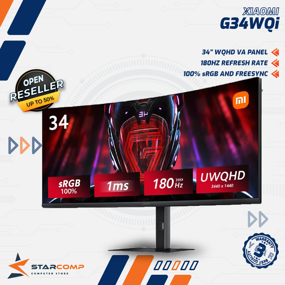 Xiaomi Mi Monitor 34" G34WQi WQHD Ultrawide 180Hz Curved Gaming