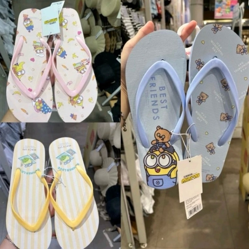 Bali Miniso Minions Flip-Flops Miniso Sandal Wanita Miniso Sandal Minion Sendal Miniso Wanita