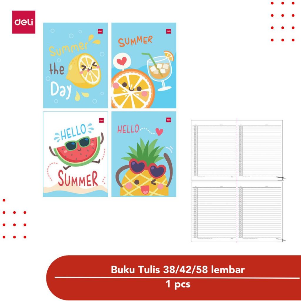 

Writing Book / Notebook / Buku Tulis Sekolah A5 Deli isi 38 / 42 / 58 lembar