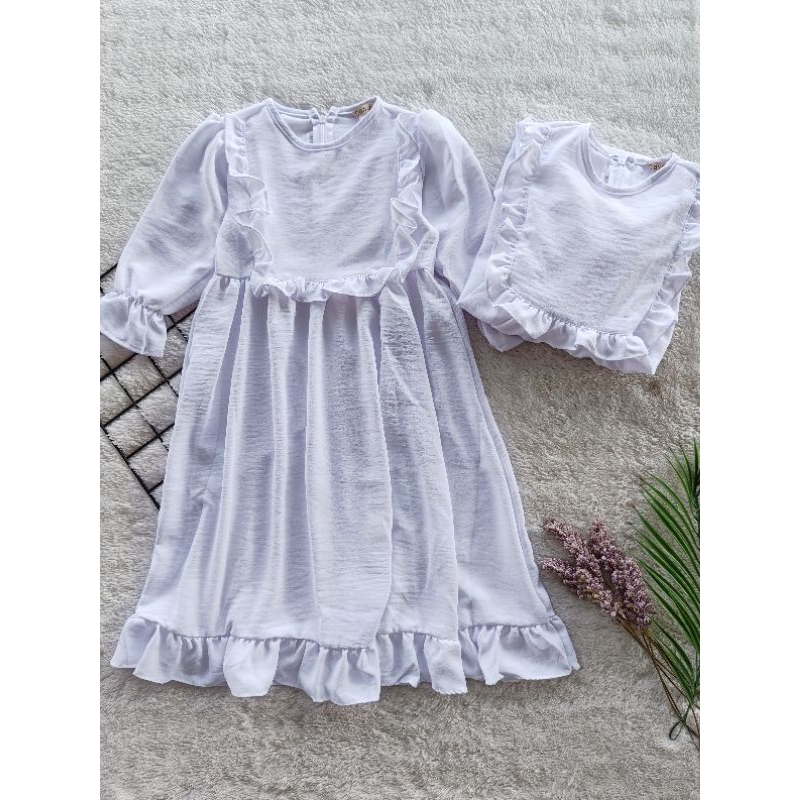 gamis anak// gamis putih// gamis katun rayon twill// gamis manasik haji// gamis crinkle// gamis nami