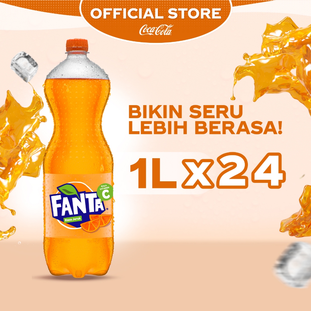 

Fanta Rasa Orange Jeruk Minuman Soda - Botol 1L x 24pcs