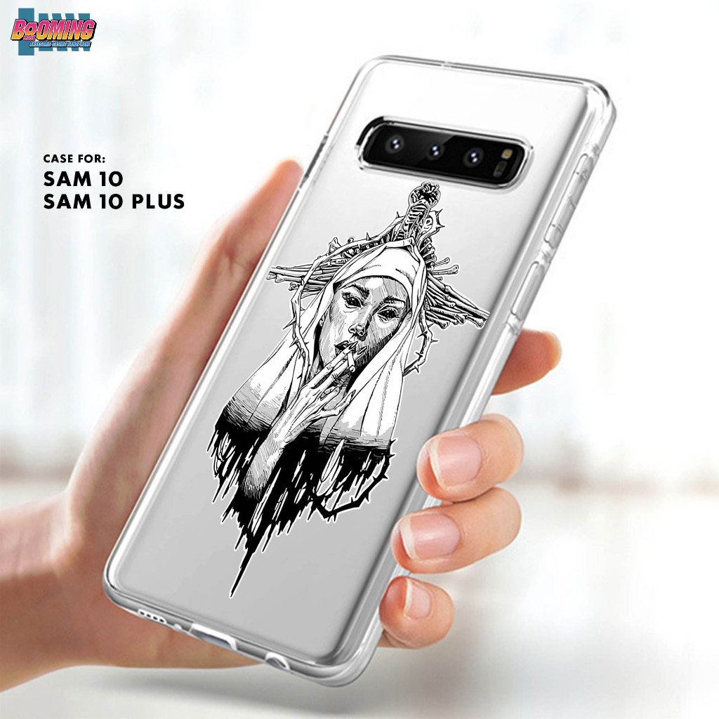 Case Samsung S10 S10 Plus - Casing Samsung S10 S10 Plus Motif BC- Clear Case - Softcase Bening Tebal