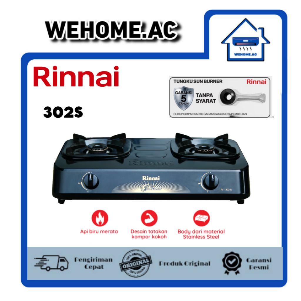 Kompor Rinnai 2 Tungku Rinnai 302S Kompor Dua Tungku