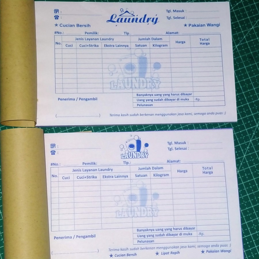 

Nota Laundry - Nota 2 Ply / Buku Perlengkapan Laundry