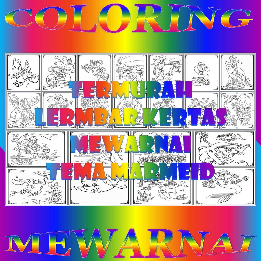 

Tema Mermaid Lembar Kertas Mewarnai