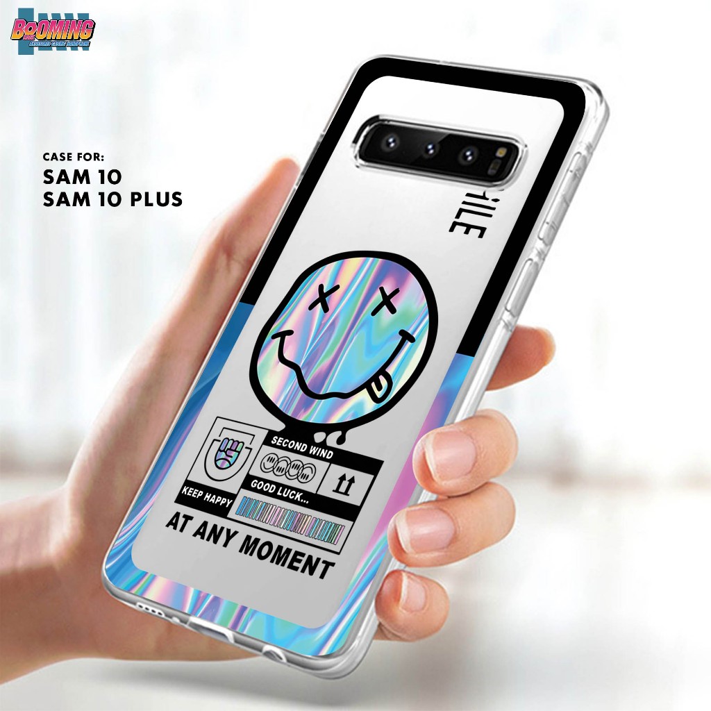 Case Samsung S10 S10 Plus - Casing Samsung S10 S10 Plus Motif SMILE- Clear Case - Softcase Bening Te