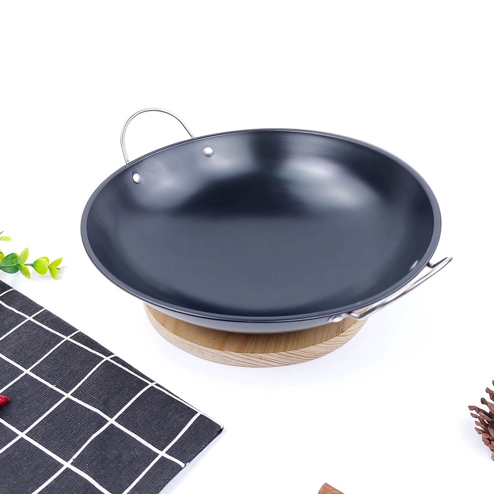 Keluaran Terbaru WAJAN KUALI MINI HITAM STAINLESS TEBAL 212325CM  KUALI MINI PLAT PENGGORENGAN ANTI 