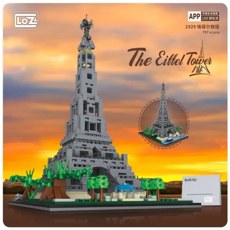 Loz Eiffel Tower  1929 | 797 pcs Brick Block