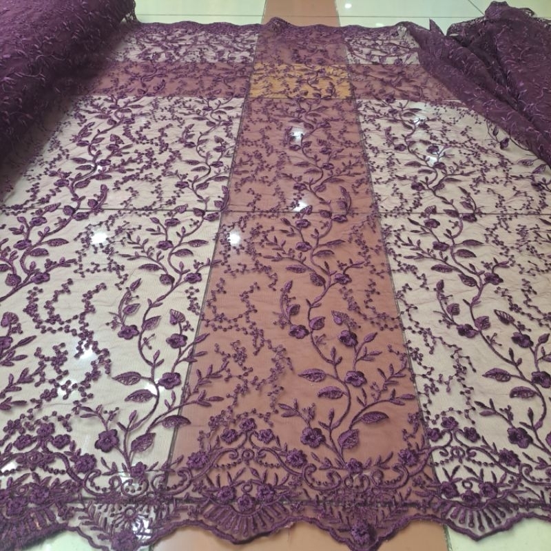 kain tile giordano motif bunga merambat premium