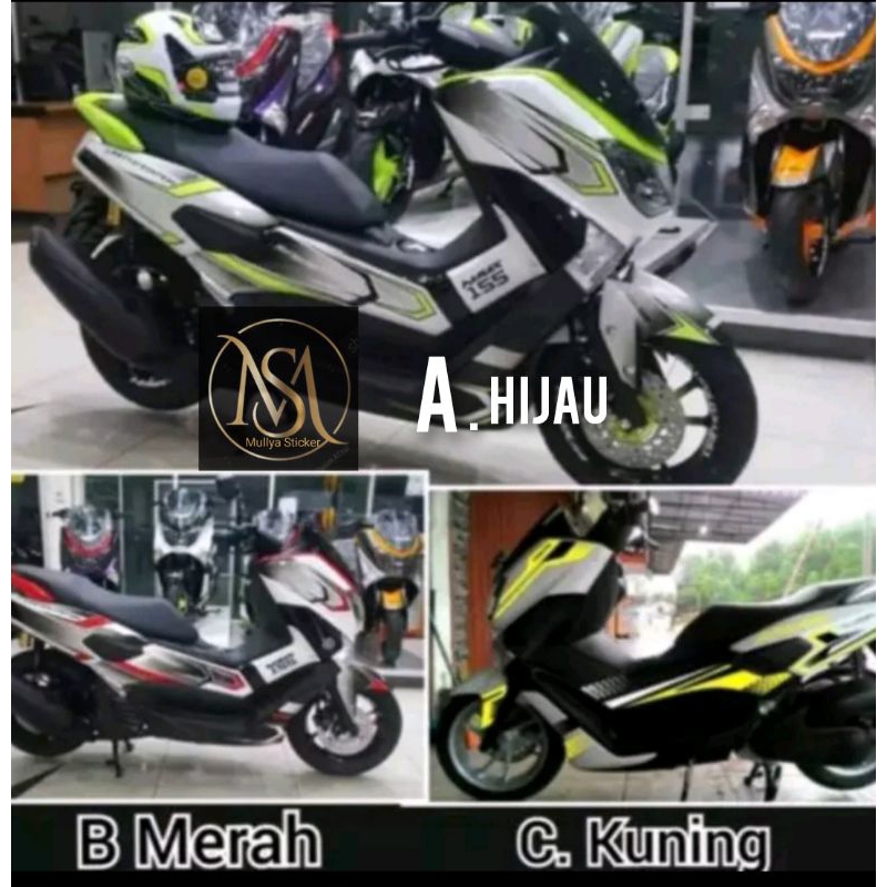 stiker decal nmax old full body grafis lis hijau