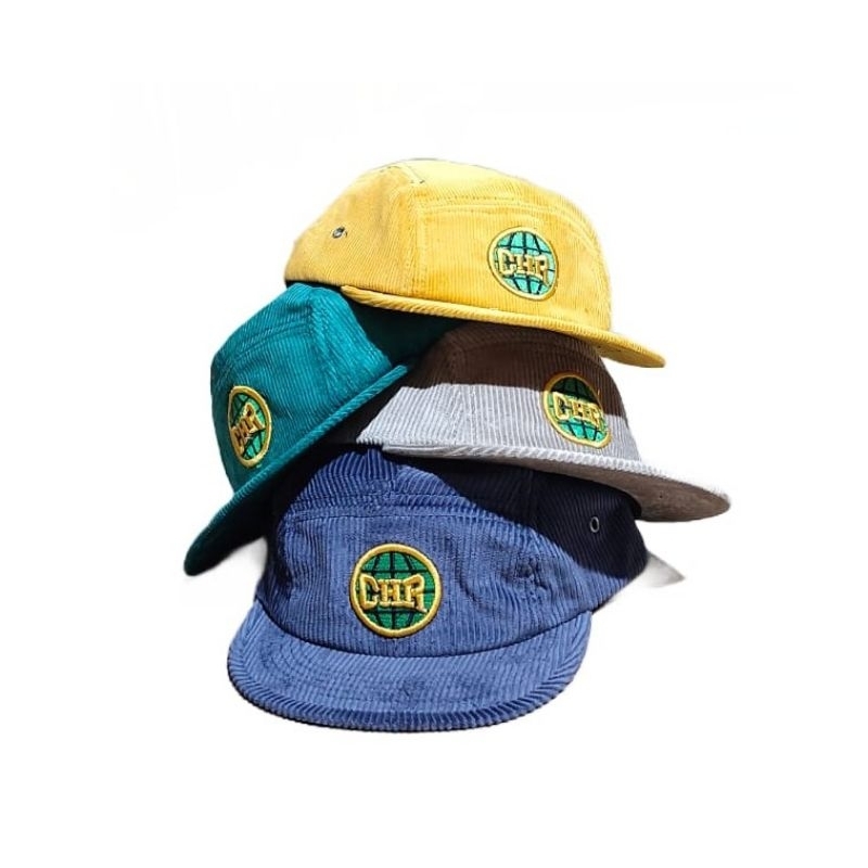 Topi Corduroy 5 panel short cap/visor pendek corduroy wankbay Topi Distro original