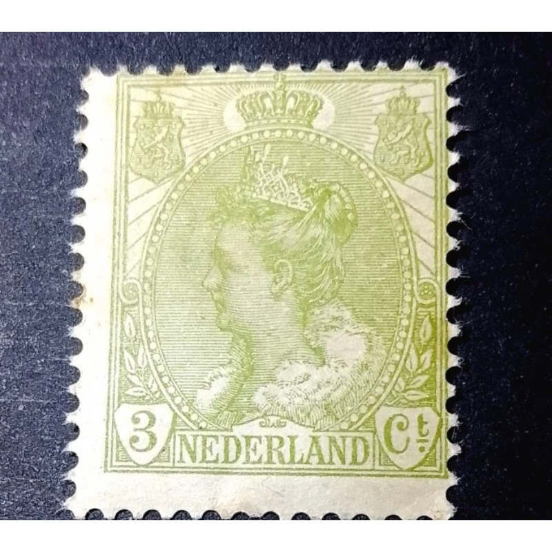 

perangko langka nederland/Belanda 1901-1906 ratu Wilhelmina 3ct #mint