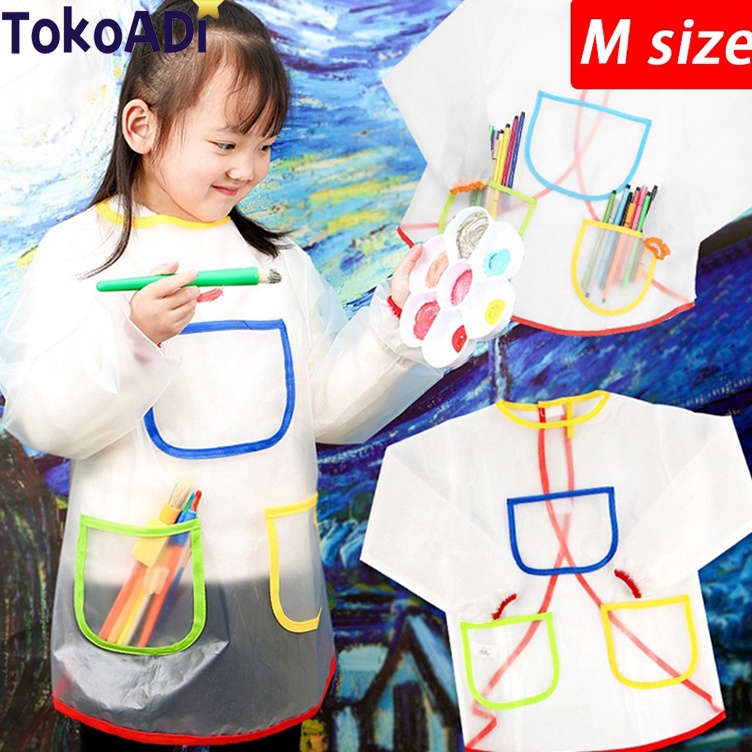 

Diskon Spesial Apron Lukis Anak Lengan Panjang AntiAir Celemek Melukis Waterproof Kids Painting Smock