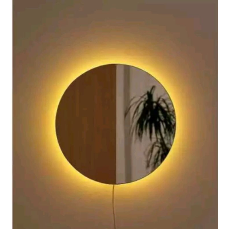 cermin bulat lampu LED diameter 30