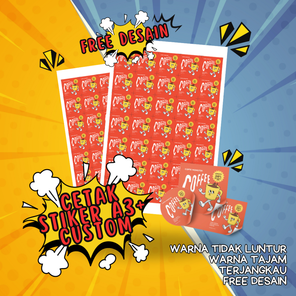 

( FREE DESIGN ) STIKER LABEL TAHAN AIR UNTUK LABEL MAKANAN, LABEL MINUMAN, LABEL PRODUK