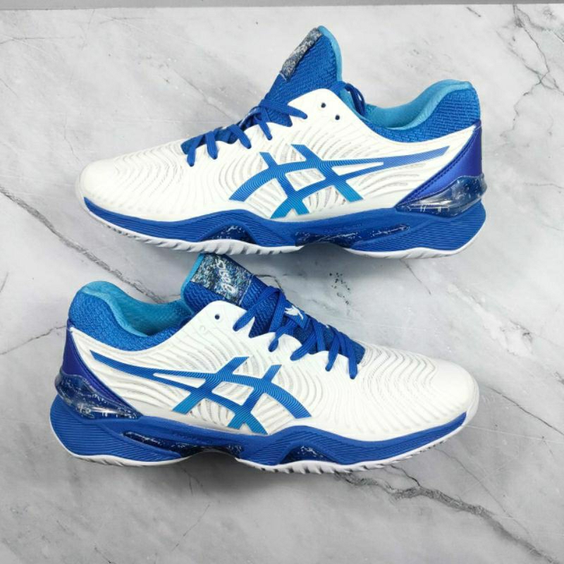 Sepatu Asics FF Tenis Novak Djokovic White Blue
