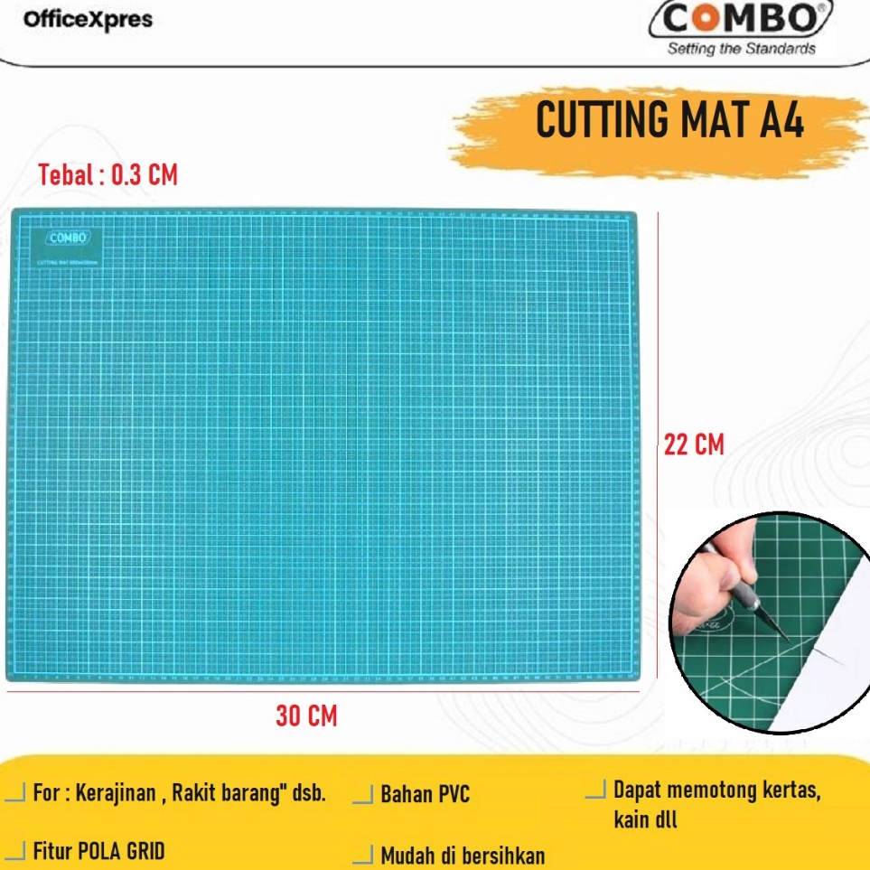 

Penjual Resmi Alat Pemotong Cutting Mat Alas Tatakan Potong kertas A4 Combo Alas Potong Cutting Mat A4