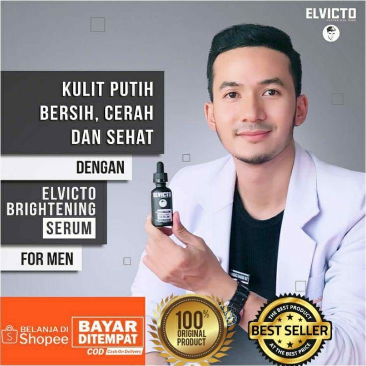 PROMO SALE Elvicto Brigthening Serum Pria  Serum Pria Menyamarkan Flek Hitam Dan Bekas Jerawat Terba