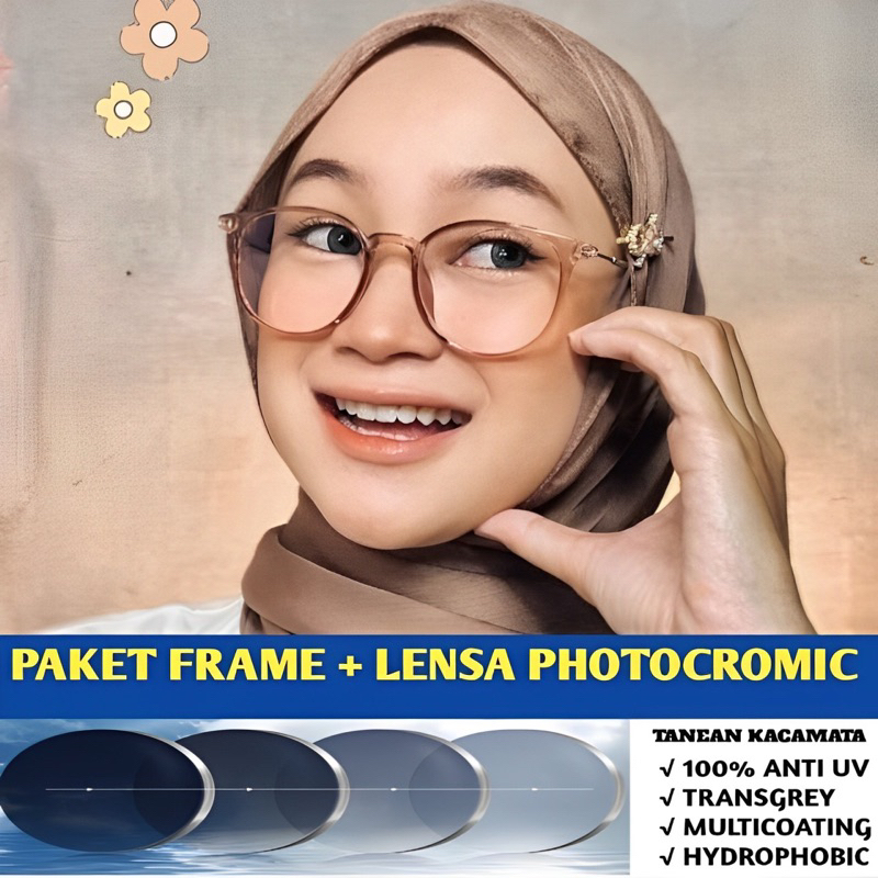 Kacamata minus photocromic 8148 | Kacamata wanita modis terbaru