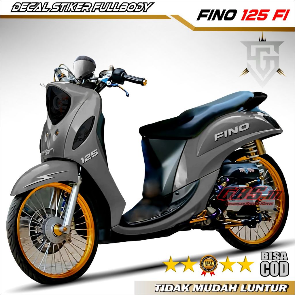 COD Decal Stiker Fino 125 FI Full body Decal Stiker Motor Fino 125 FI Motif Polos Full body Variasi