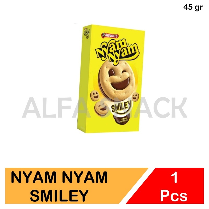 

Nyam Nyam Smiley Sandwich Chocolate Kemasan Box 45 gram