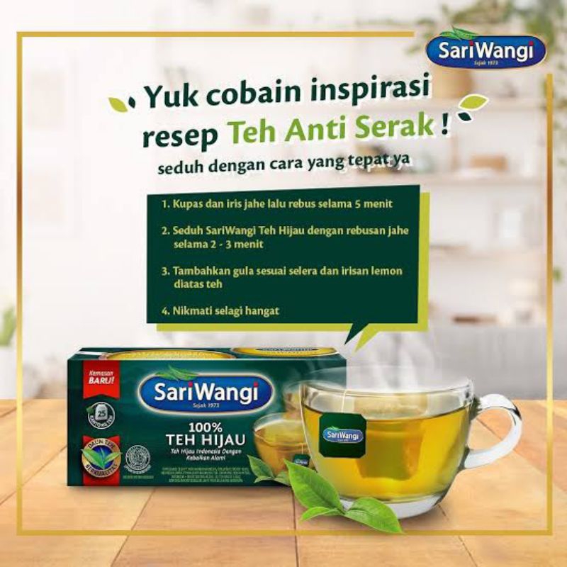 

Sariwangi Teh Hijau & Sari Murni Teh Clup isi 25 pcs / Box
