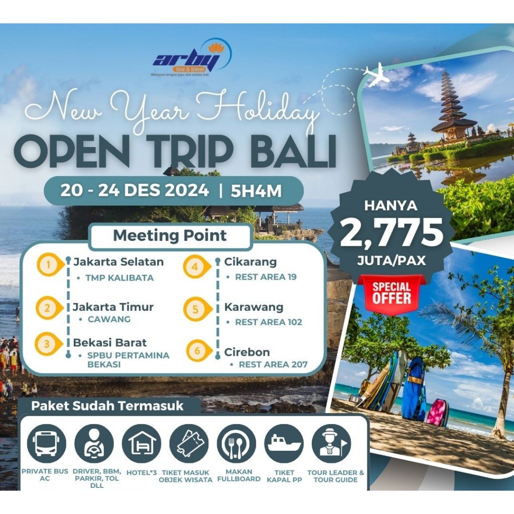 OPEN TRIP BALI 5 HARI 4 MALAM