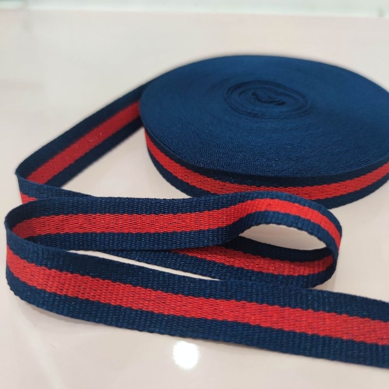 Tali webing motif salur.ukuran 2cm