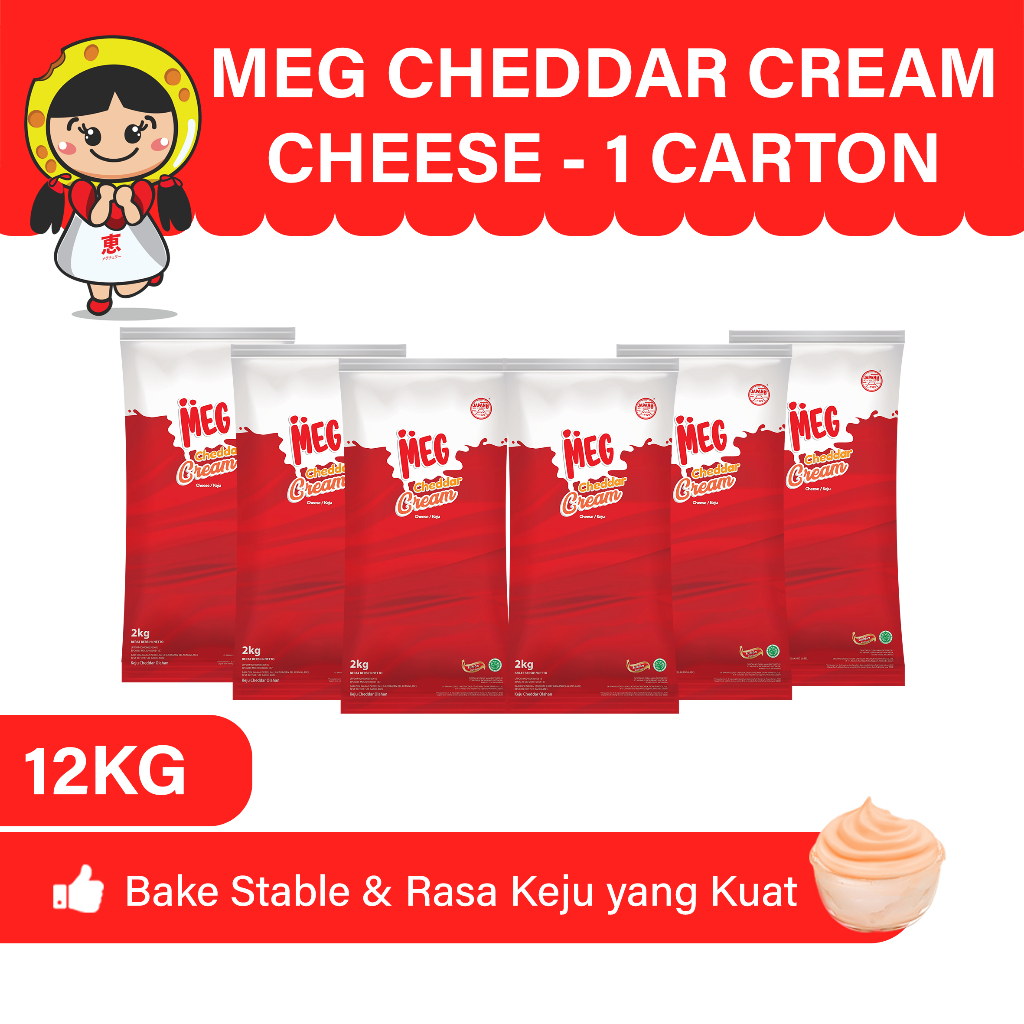 

MEG Cheddar Cream Keju 2 Kg - 6pcs (1 Karton)