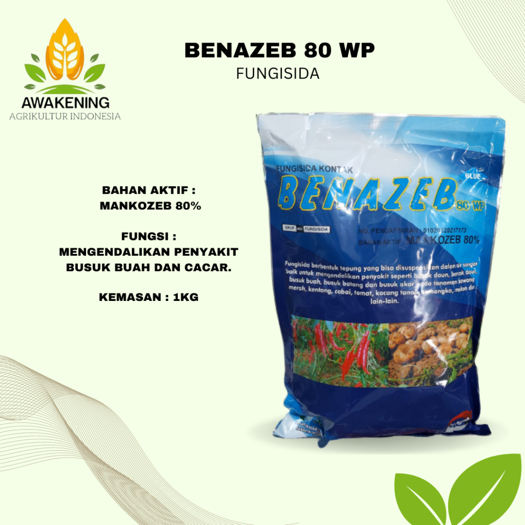 BENAZEB BLUE 80WP 1KG FUNGISIDA MANKOZEB BIRU