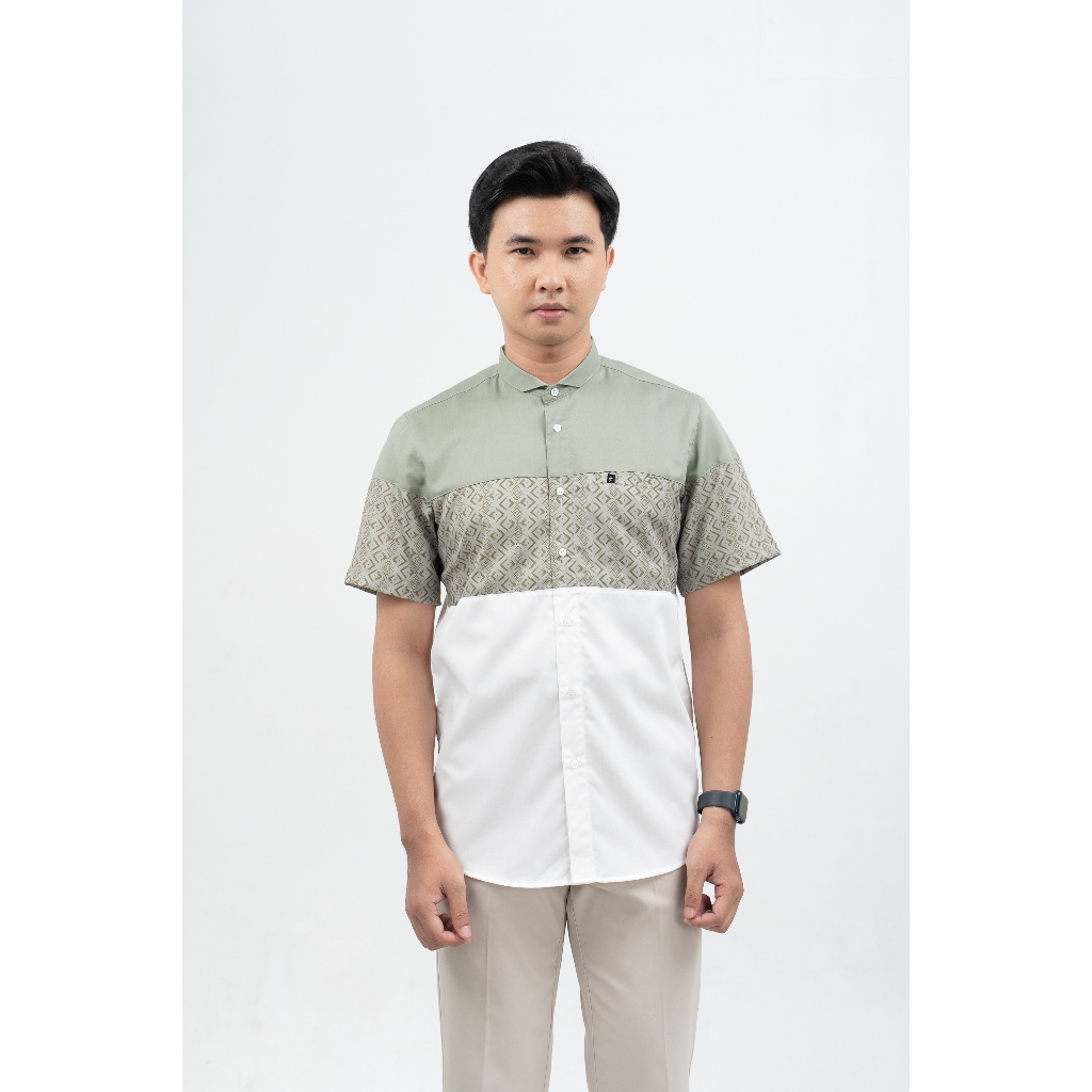 FADKHERA - Baju Kemeja Koko Motif Batik Lengan Pendek | Kemko Modern SAHAB