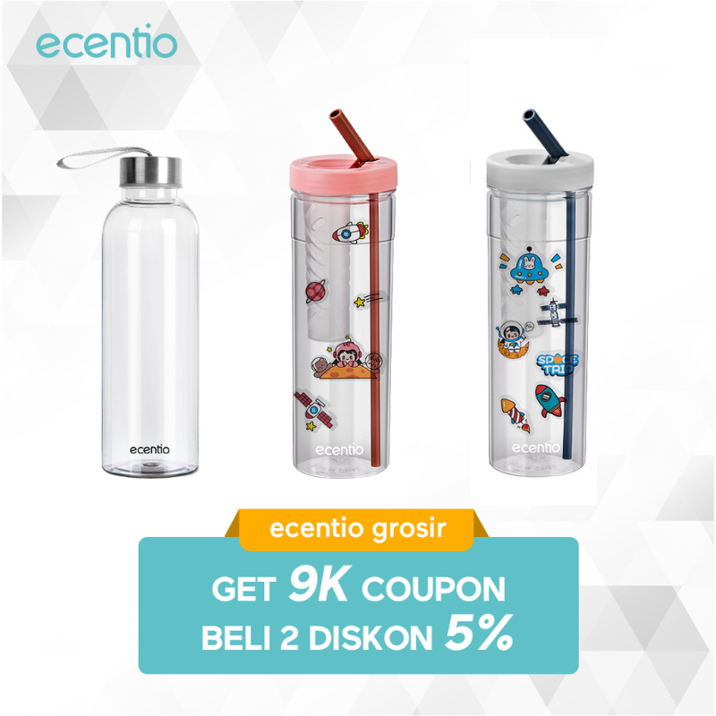 ecentio 500ml/780ml Botol Minum sticker DIY Dilengkapi filter bottle minum big size tumbler minum Sp