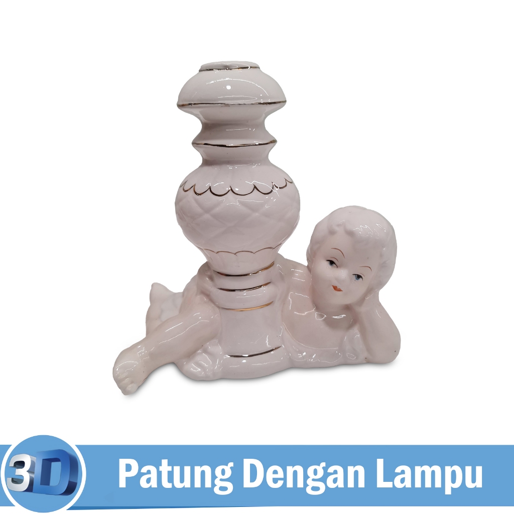 Good Spot Patung Hiasan Anak Sedang Rebahan Polystone Statue Pajangan EK-DL9202