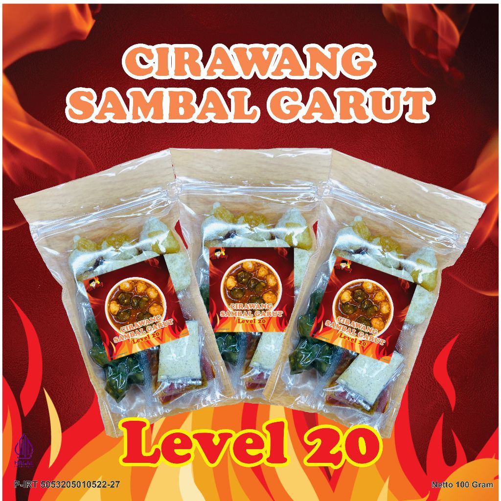 

3 Pcs Cirawang Sambal Garut Level 20 Bakso Aci Instan Tulang Rawan Bawang