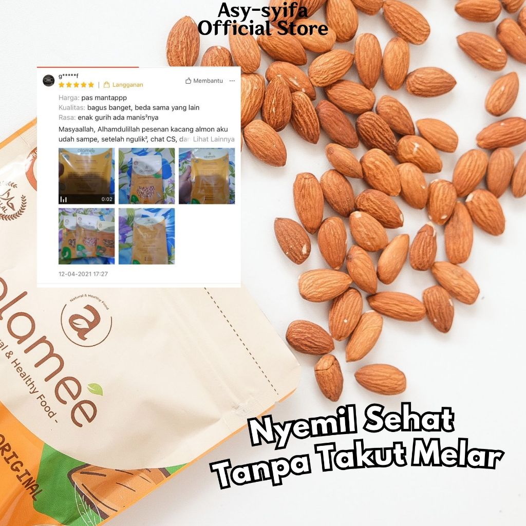 

QH Kacang Almond Pangganng Roasted Kupas Asi Booster Pelancar Asi Ibu Menyusui Penguat iBU hamil