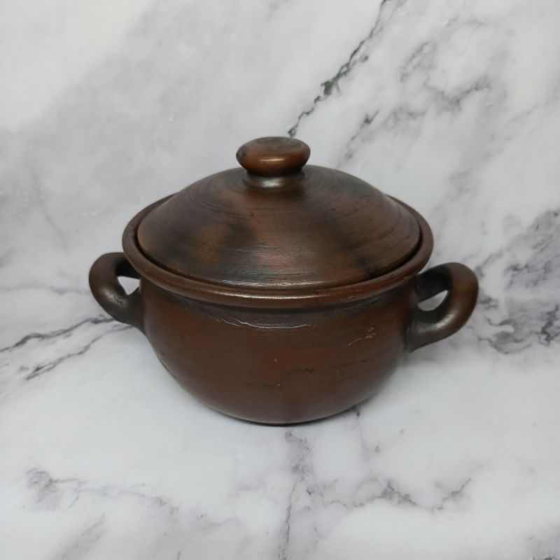 Set Panci Tanah Liat 16Cm & Tungku Panci Gerabah, Panci Masak Obat Herbal