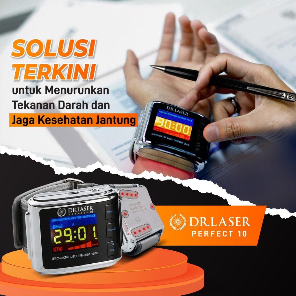 DR LASER PERFECT 10 Jam Tangan Terapi Kesehatan Jantung ,Hipertensi Stroke Tangan Dan Kaki ,Diabetes