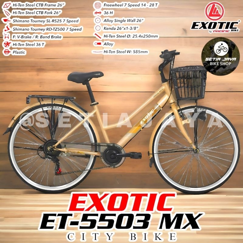 Sepeda Keranjang CTB 26 Inch EXOTIC ET-5503 MX Steel 7 Speed New