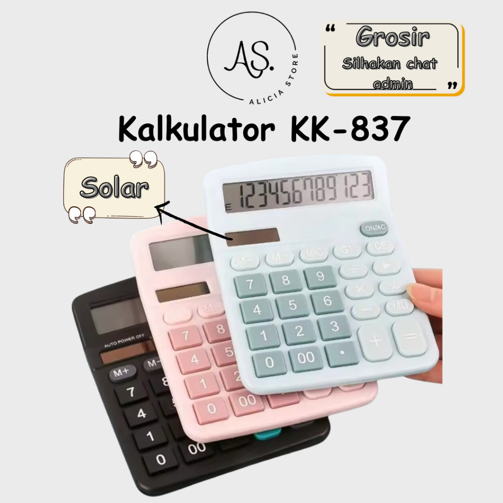 

AS Kalkulator Meja Layar 12 Digit Solar Power KK-837-12S