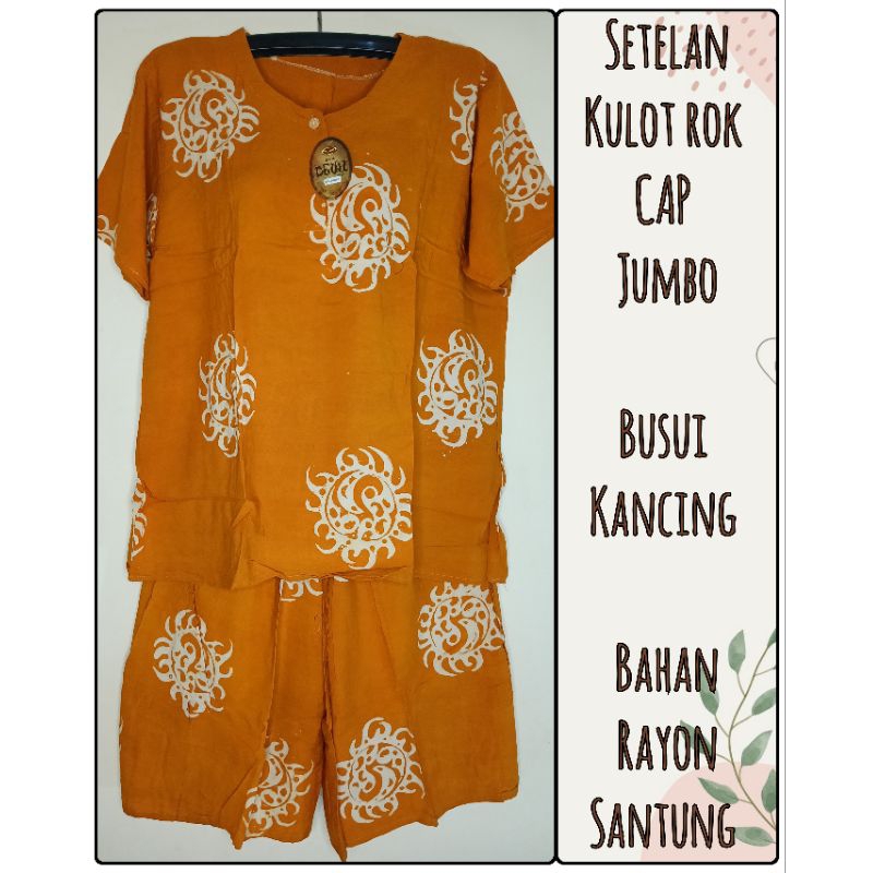 SETELAN KULOT || SETELAN KULOT JUMBO || SETELAN BATIK CAP || SETELAN KULOT ROK || BUSUI KANCING