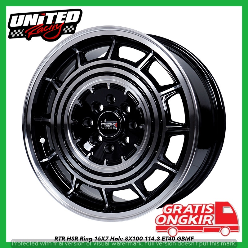 PELEK RING 16 MOBIL WULING CONFERO AVANZA XENIA R16 HSR RTR BLACK CHROME POLLISH VELG OEM LOOK