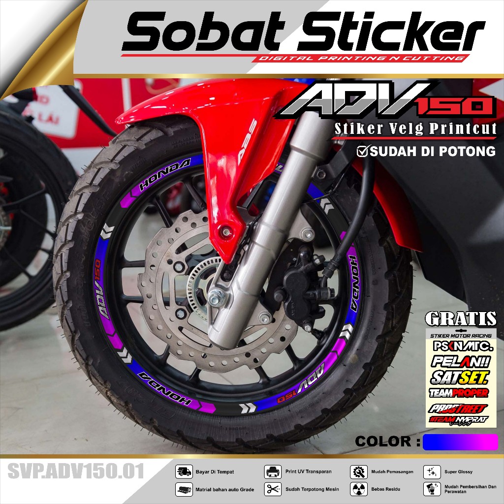 Stiker Velg ADV 150 - Sobat Stiker Print Velg Honda ADV 150 All New Old