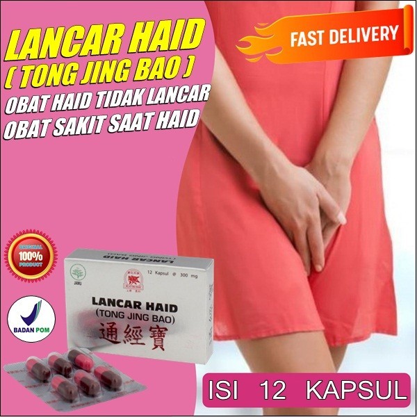 Obat cina pelancar menstruasi dan meredakan nyeri haid tong jing bao 12 kapsul BPOM