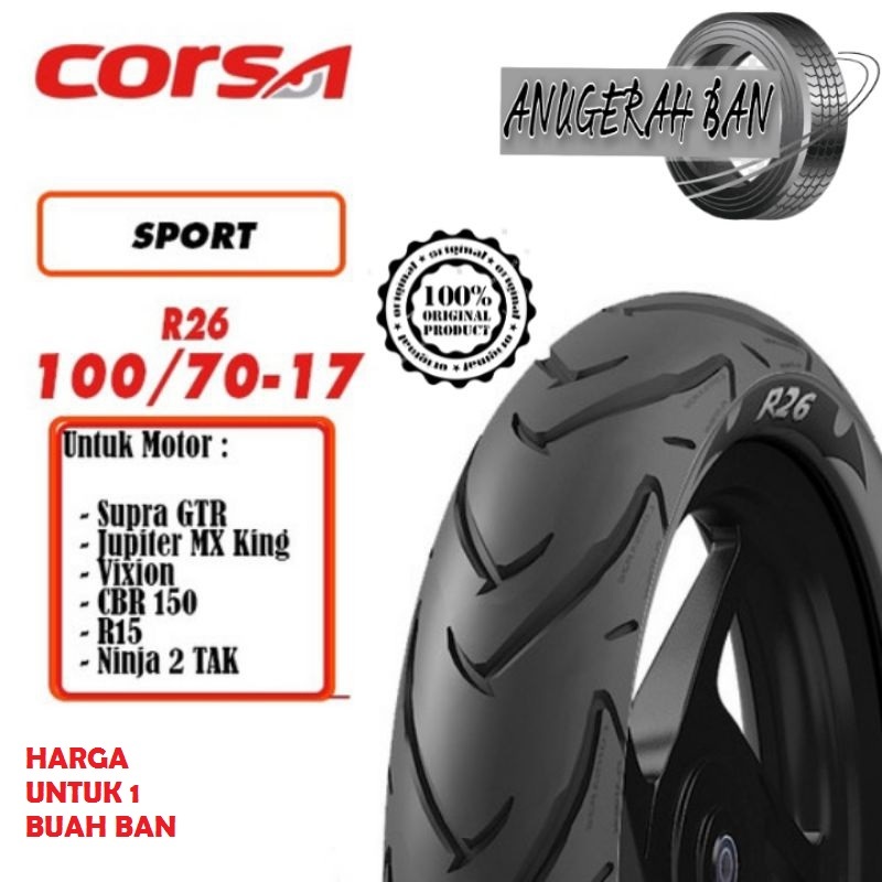 Ban Luar Corsa Platinum  100 -70 -17 ring 17 R26 - R 26 racing supermoto compound