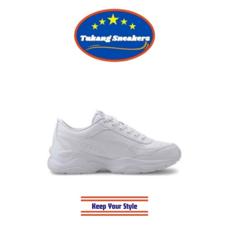 Sepatu Sneaker Wanita Puma Cilia Mode - Putih-Silver PMA371125-02