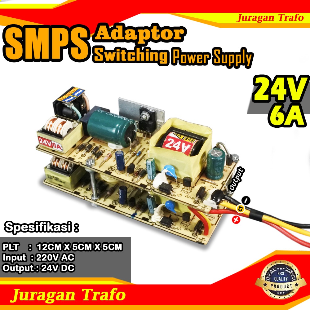 Adaptor Switching Power Supply SMPS 24V 6A CT / 24V 6A Non CT