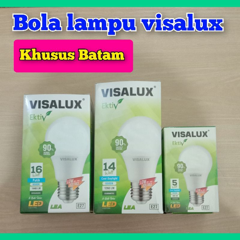 BOLA LAMPU VISALUX E27 LED 18watt,16watt,14watt,11watt,5watt Cool Daylight Putih 6500k (KHUSUS BATAM