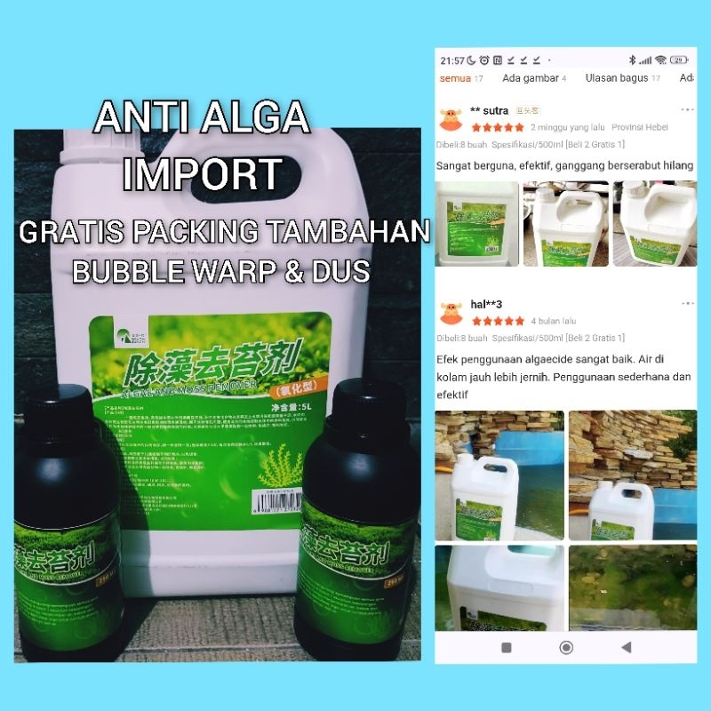 Anti alga import kolam koi / anti alga / anti alga & Moss remover / obat lumut / obat lumut kolam ik