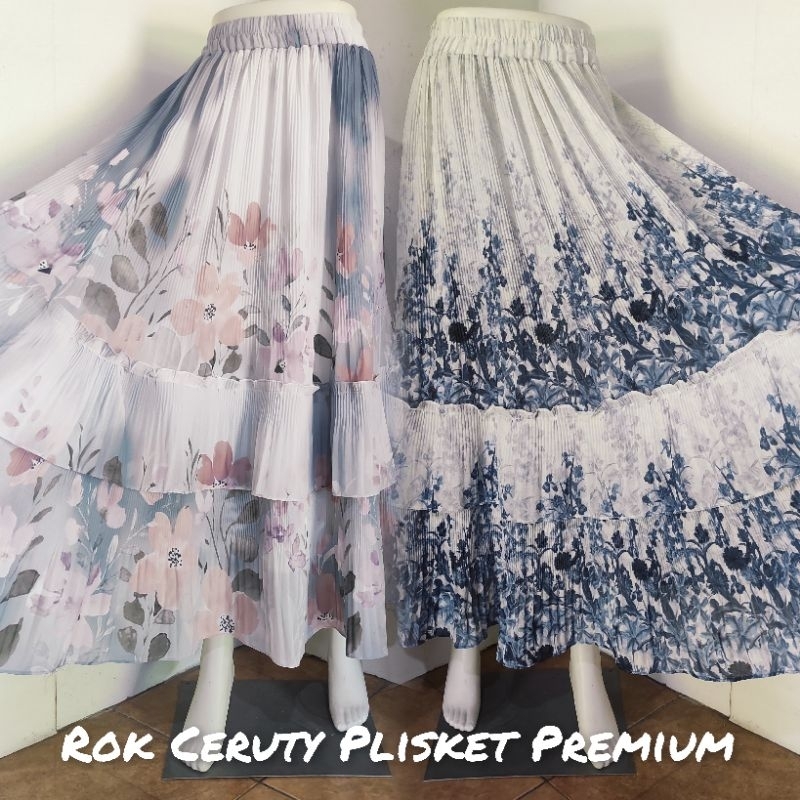 Rok Plisket Ceruty Premium Import